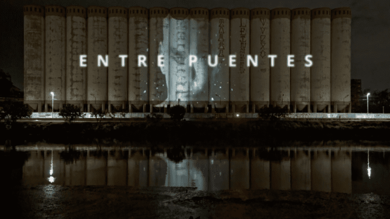 Entre Puentes video mapping silos Avellaneda